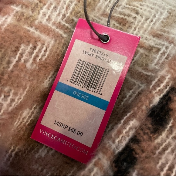 Vince Camuto NWT Twill Striped Tie Waist Ruana One Size - Picture 5 of 6